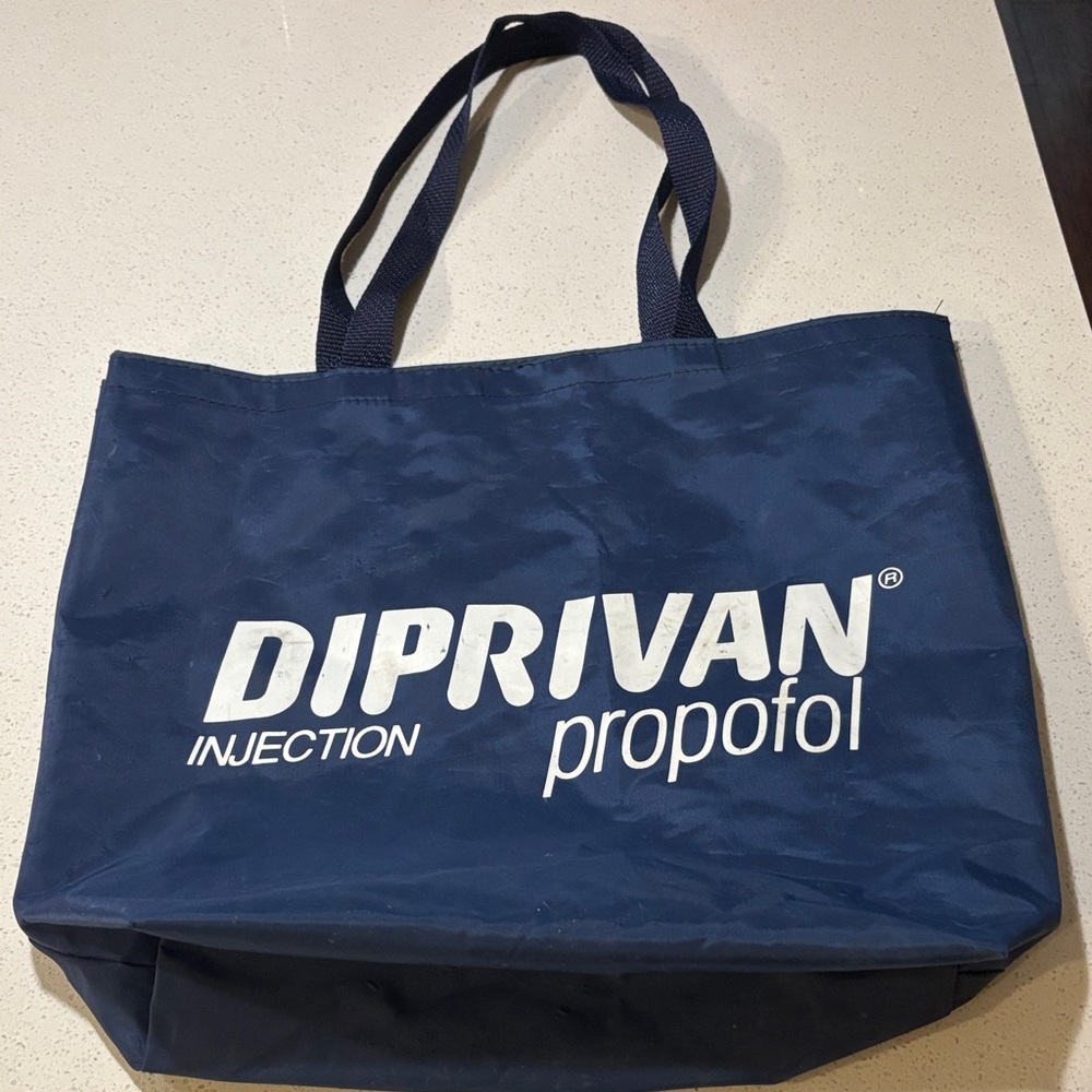 Propofol Diprivan Pharma Anesthesia CRNA Navy Blue Tote Bag 💉